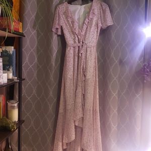 Sophie Ruffle Detail Faux Wrap Maxi Dress